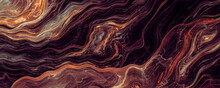 Abstract Wavy Red Orange Marble Line Background