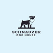 Schnauzer negative space dog logo mascot icon illustration