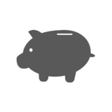 Fototapeta  - vector icon piggy bank on white background