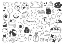 Set Of Cute Hand Drawn Doodle Vector Illustration