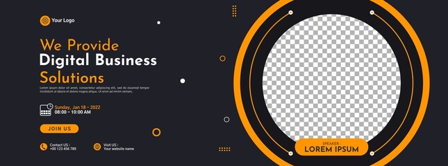 Business conference banner template design for webinar, marketing, online class program, etc