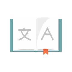Poster - Linguist open book icon flat isolated vector
