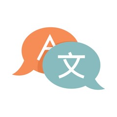 Poster - Linguist dialog icon flat isolated vector