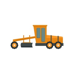 Poster - grader machine construction icon flat isolated vector