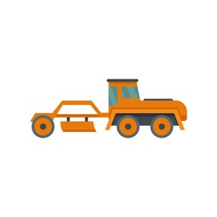 Poster - grader machine tractor icon flat isolated vector
