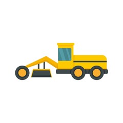 Poster - grader machine building icon flat isolated vector