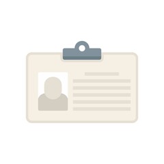 Poster - Room service id card icon flat isolated vector
