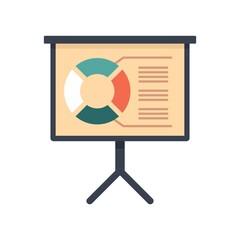 Poster - Manager pie chart board icon flat isolated vector