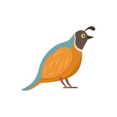 Poster - Quail chicken icon flat isolated vector