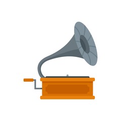 Sticker - Gramophone icon flat isolated vector