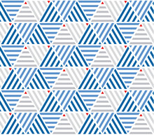 Marine Color Stripes Seamless Pattern. Vector Illustration Of Mosaic Repeatable Ornament