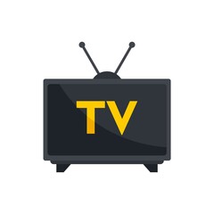 Poster - House public tv set icon flat isolated vector