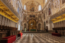 View Of The Richly Decorated Baroque Chapel Of The Cartuja Monastery In Granada
