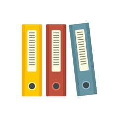 Poster - office folders icon flat isolated vector