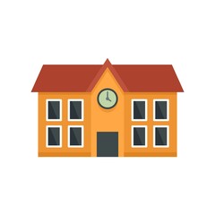 Poster - school building icon flat isolated vector