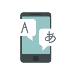 Poster - Foreign language study smartphone icon flat isolated vector