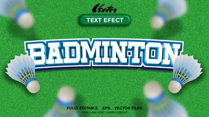 Poster - badminton editable text effect premium vector