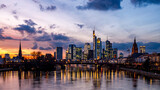 Fototapeta  - The Frankfurt Skyline at sunset 