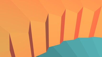 Poster - An abstract pattern of primitive shapes. Minimalism. Rendering an image.