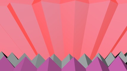 Poster - An abstract pattern of primitive shapes. Minimalism. Rendering an image.