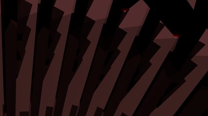 Poster - An abstract pattern of primitive shapes. Minimalism. Rendering an image.