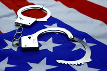 Handcuffs On The Flag Of America, The Concept Of Combating Crime, Corruption In The USA