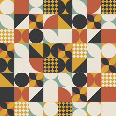 Aufkleber - Vintage mosaic tiles from geometric shapes. A pack of repeating shapes and the most basic shapes.