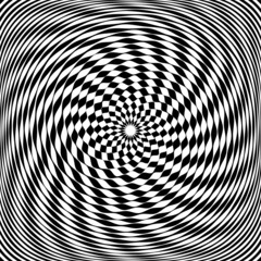 abstract op art pattern with whirl movement illusion effect.