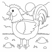 Rooster Coloring Page For Kids