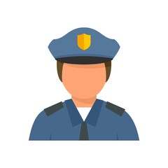 Wall Mural - City policeman icon flat isolated vector