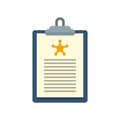 Poster - policeman clipboard icon flat isolated vector