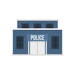 Poster - police building icon flat isolated vector