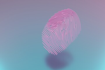Aufkleber - Beautiful abstract pink  fingerprint, standing on colorful, 3d rendering. Background pattern for design.