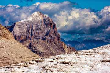 Canvas Print - The Pordoi Pass is part of the Dolomity