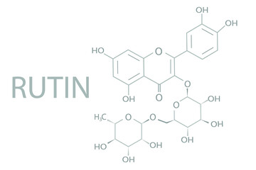 Wall Mural - Rutin molecular skeletal chemical formula.