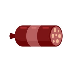 Poster - Food sausage icon flat isolated vector