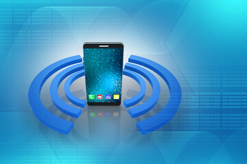 Poster - 3d rendering mobile phone data
