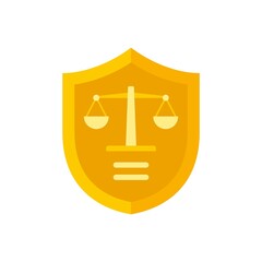 Poster - Prosecutor shield icon flat isolated vector