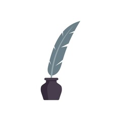 Poster - Prosecutor feather icon flat isolated vector