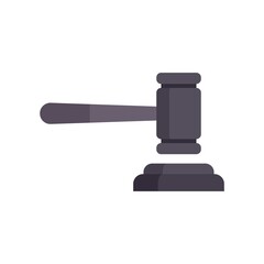 Poster - Judge gavel icon flat isolated vector