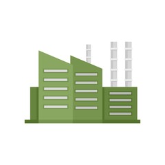Poster - Eco recycle factory icon flat isolated vector
