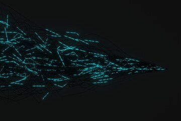 Fototapete - Abstract glowing light lines sparkling energy background 3D rendering