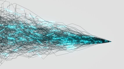 Fototapete - Abstract glowing light lines sparkling energy background 3D rendering