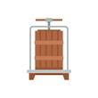 Wood winepress icon flat isolated vector