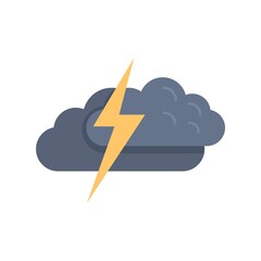 Poster - thunderstorm icon flat isolated vector