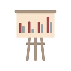 Poster - Office manager banner graph icon flat isolated vector