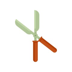 Poster - garden scissors icon flat isolated vector