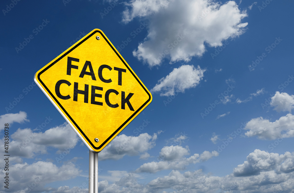 Fact Check information road sign Stock Photo | Adobe Stock