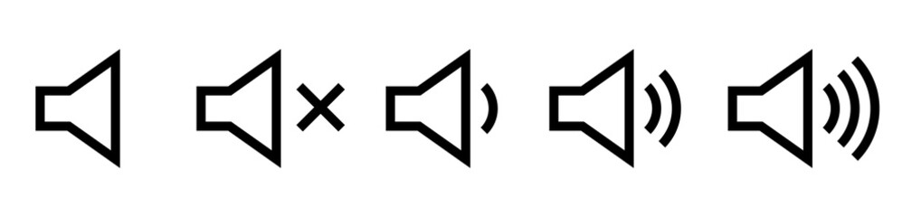 Poster - Set of Audio speaker volume icons - vector illustration