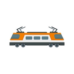 Poster - City electric train icon flat isolated vector